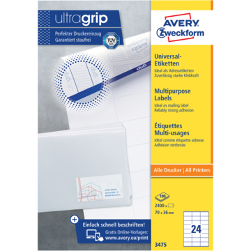 Avery Universallapper hvit