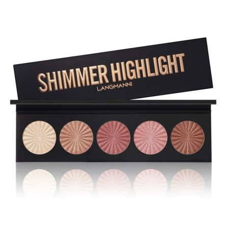 5 farger Smooth Shimmer Highlighter Langvarig Fint Pulver for Kvinner Jenter Daglig Sminke default