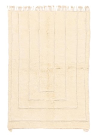 Hand Knotted Berber Moroccan - Beni Ourain 164X240 Wool Rug Beige