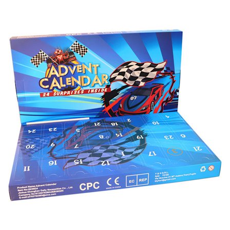 Julkalender med 24 Dagar Blind Box Leksaksbil Barnpresent Digital Racing Julkalender