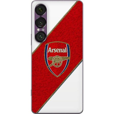 Kompatibelt Mobilskal till Sony Sony Xperia 1 VII Moschino Toy teddybjörn med enkel tecknad design, brun björn med vit tröja och tydlig logotyp på