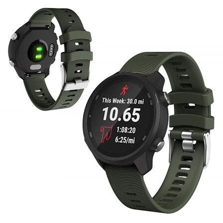 Garmin Vivomove / Forerunner 245 Music / 645 Music klockarmband i silikon - Militärgrön