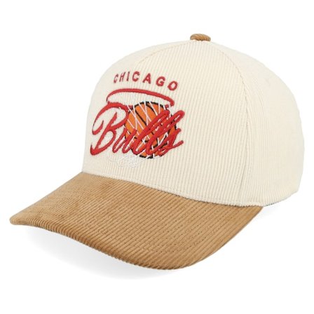 Mitchell & Ness - NBA Beige adjustable Cap - Chicago Bulls Swish Pro Crown Sand/Brown A-Frame Adjustable @ Hatstore