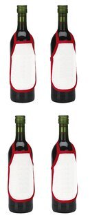 Flaschenschürzen rot ohne Garn und Vorlage 4-er Pack