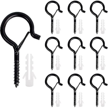 10 stycken utomhus lättlösande skruvtrådshängare krokar julbelysningskrokar (q)