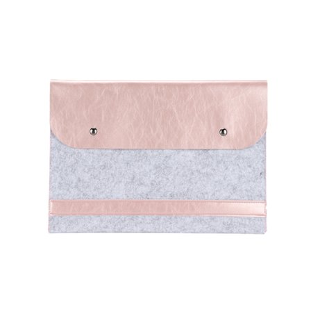 Laptopfodral Väska Dubbelskikts Flip Typ Notebook Dator Skyddande Foder Väska för MacBook Pro(Rose Gold )