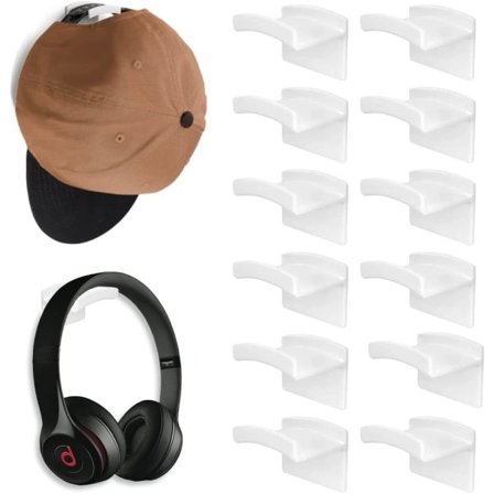 12 stk. selvklæbende hattekroge til vægmontering