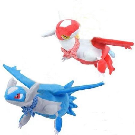 2 stk. Latias Latios Anime Plyslegetøj Børnegave 30 cm LGL