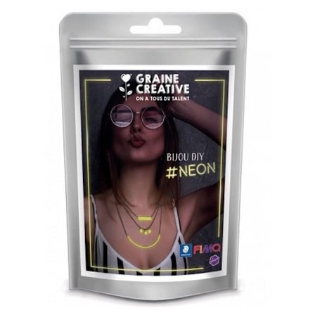 Neon Fimo Jewelry Kit - Creative Seed - Flerradigt halsband - Marinblå - Från 8 år - Blandat