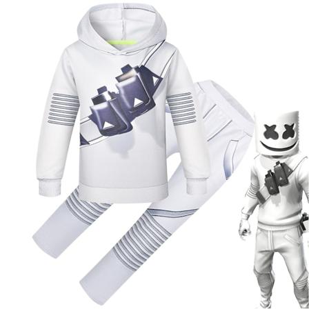 2023-dj Marshmello Børnehvid 3d-trykt skjorte Sæt Halloween Karneval Fest Kostume R_a - Perfet 140 cm