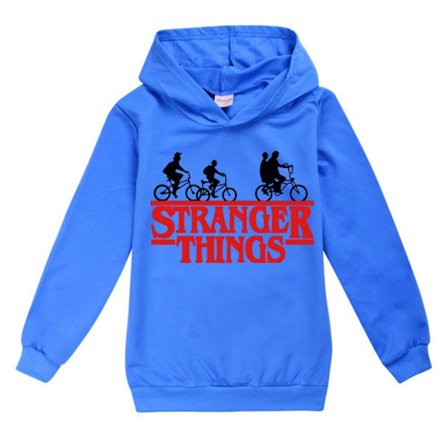 Stranger Things Kids Pojkar Print Hoodie Jumper Sweatshirt k Dark Blue
