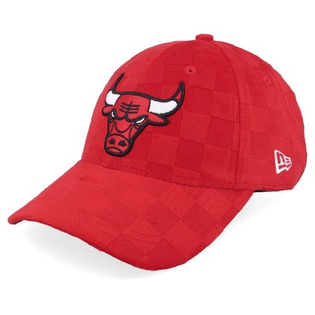 New Era - NBA Rood adjustable Cap - Chicago Bulls Tonal Check 9FORTY Scarlet Adjustable @ Hatstore