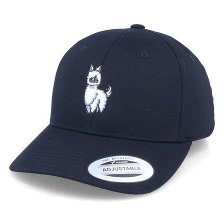 Iconic - Svart adjustable Keps - Cute Llama Lines Black Curved Adjustable @ Hatstore