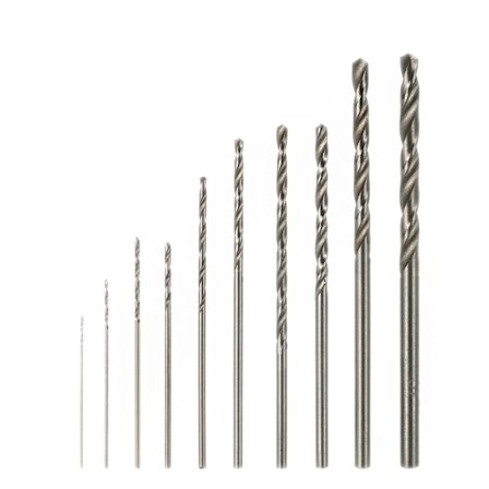 10 Styck HSS High Speed White Steel Twist Borr Set För Roterande Verktyg Nytt