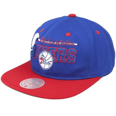 Mitchell & Ness - NBA Blå snapback Keps - Philadelphia 76ers Varsity Letter Blue Snapback @ Hatstore