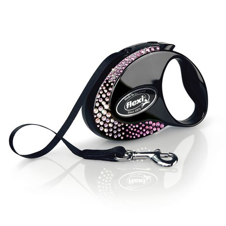 Flexi - Glam Composition 3 m - Svart - Hundkoppel