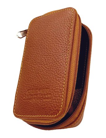 Parker Parker Zipper Close Saddle Leather Case For Safety Razor And Blades - Brown - ONE SIZE