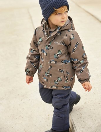 Minymo Snow Jacket Aop - Brown - 86