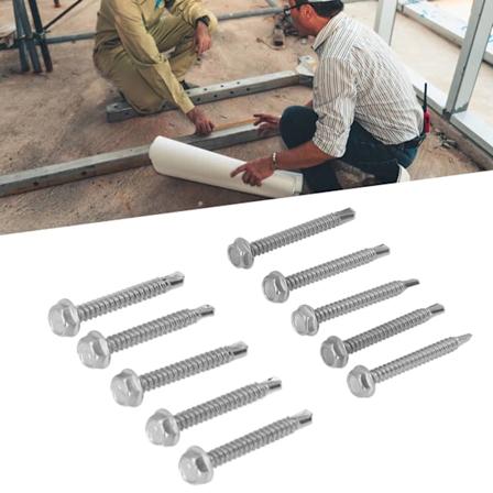 100 stk Selvborrende Skruer Assortert Hekshode 410 Rustfritt Stål 4,2x38mm 4,8x38mm
