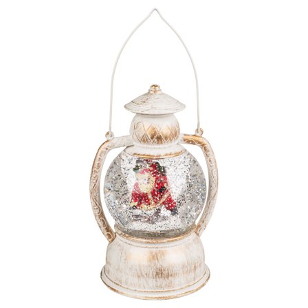 LED Lykta Snöglob Jultomte med Glitter