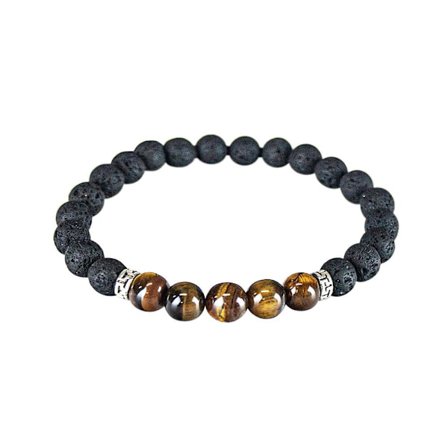 Armband med vulkansten - Brun