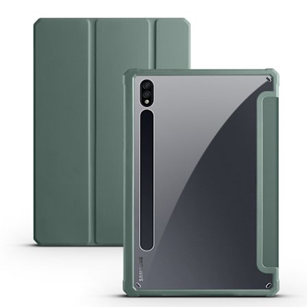 Fodral för Samsung Galaxy Tab S9 Plus/S9 Fe Plus Akryl surfplatta skyddande fodral mörkgrön