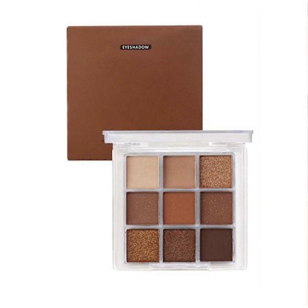 Øyenskygge 9-farger Sjokoladeperle Matt Mokka Brun Øyenskygge