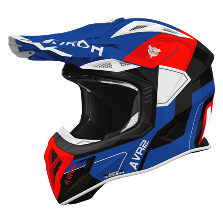 Crosshjelm Airoh Aviator Ace 2 Shield (2026) Blå/rød blank M