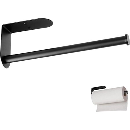 Svart Pappershållare, Självhäftande eller Borrad, Väggmonterad