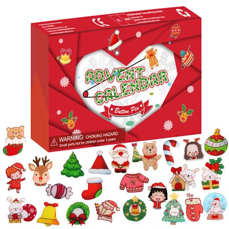 Joulukalenteri 24 kpl rintakoru koriste joulu 24 päivän Countdown Calendar Blind Box