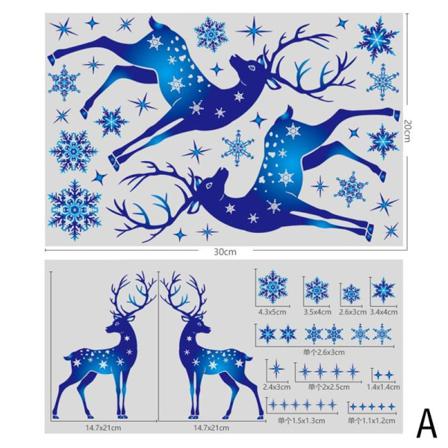 1 Set Avtagbara Snöflingor Dekaler Jul Fönster Klistermärken Deco