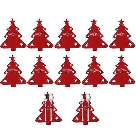 12 stk juletrebestikkholder borddekorasjon skje