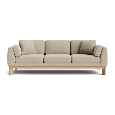 Nordica 3 personers sofa - Nordic Mørk Beige - 237x93x81cm - Sofa, Komfortabel 3 personers sofa med Massivt træ, stof og PU skum