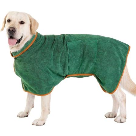 Hundebadekåpe, mikrofiber, hurtigtørkende, hundebadekåpe, bomull, superabsorberende, badekåpe for store, mellomstore og små hunder green M