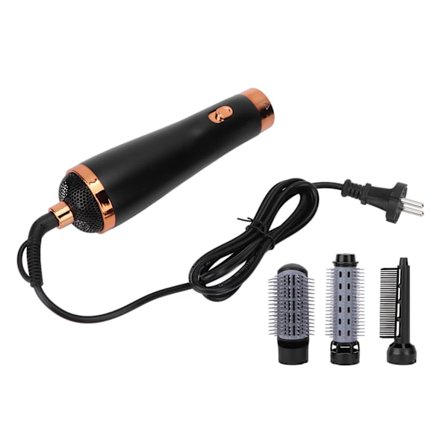 3-i-1 Varmluft Hårfønerbørste Anti-skålding 1000W 110‐240V for Hårstyling Krølling Rettetang EU-plugg