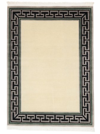 China 90 Line Rug Oriental Orange/Black (Wool, China)