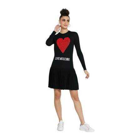 Love Moschino, Dresses Czarny, Kobieta, Rozmiar: XS