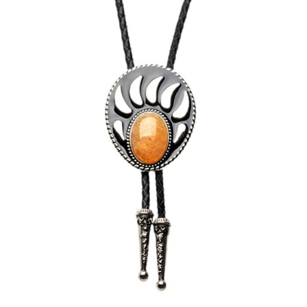 Bolo slips med björn fånga och ädelsten keltisk parterre stil