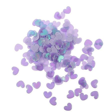 1 pose hjertekonfetti drys bordpynt bryllupstilbehør lilla (FMY)