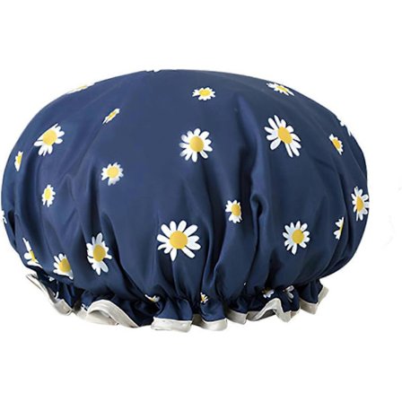 Dobbeltlags vandtætte brusehætter med unikt blomstermønster, genanvendelig brusehætte til langt hår