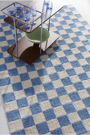 Jotex - Bomullsteppe Bomull/Bomull Blå/naturhvit MELA - Kjøp Bomulls- & filleryer hos Jotex