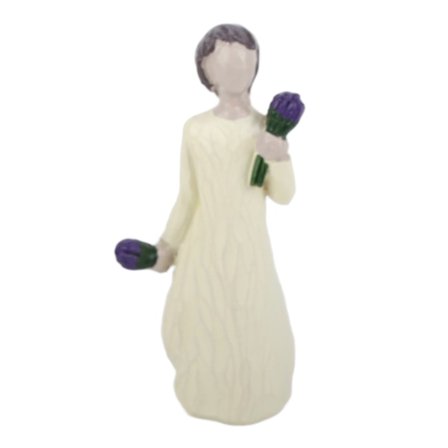 Willow Tree Girl Staty Handmålade Harts Figurer Flower Girl Skulptur Hantverk Ornament