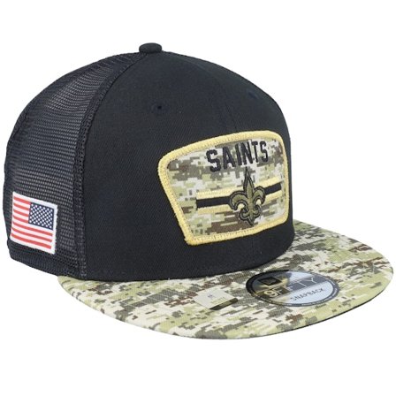 New Era - New Orleans Saints NFL21 Salute To Service 9FIFTY Black/Camo Trucker Trucker Black Cap - NFL @ Hatstore