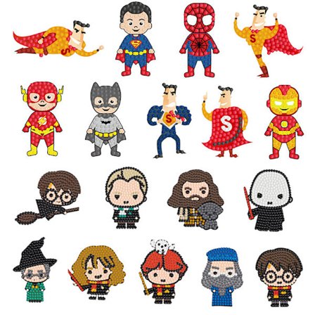 DIY Tegneserie Nummer Olie Maleri Diamant Mosaik Klistermærker til Børn - Kunst Diamant Håndværk Klistermærker Gaver...