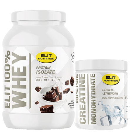 100% Pure Kreatin Monohydrat 300 g + 100% Vassleprotein 900 g