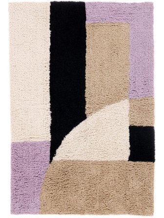Cadiz Bath Mat 60X90 Beige/Purple Cotton Washable