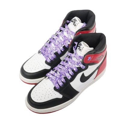 5 par snørebånd flerfarvede paisley og blå bølgemønstre