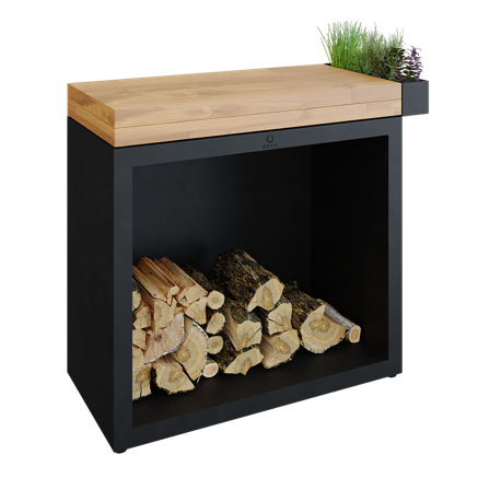 OFYR Butcher Block Storage 90 Black TW Arbetsbord svartlackerat stål, Utemöbler