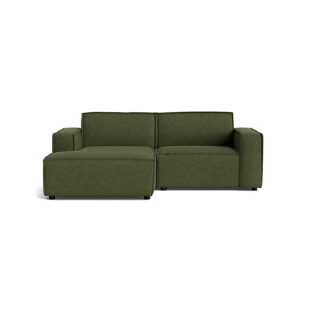 Lyon Lille Chaiselong Sofa, Venstrevendt, Aragon Grøn, Pladsbesparende Design - 225x160x80cm - Perfekt til Små Stuer & Studielejligheder