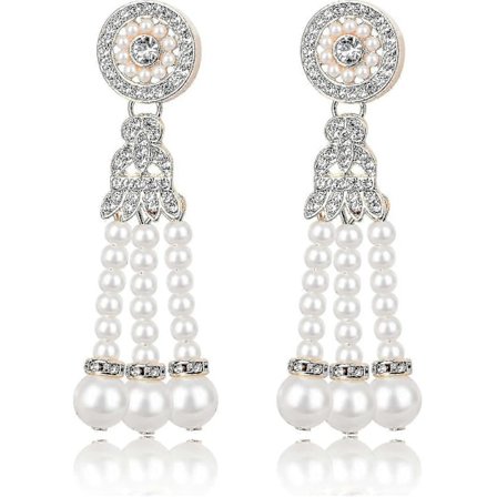 Helmiset korvakorut naisille 1920-luvun asusteet naisille Helmiset riipuskorvakorut naisille Naisten hääkorut